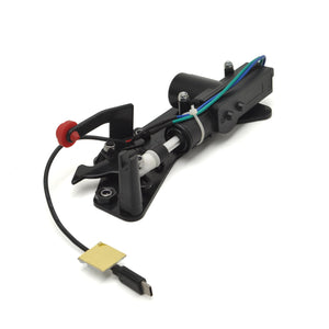 Electronic gate motor assembly, primarily black in color, with some wiring.