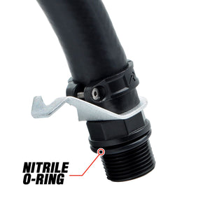 close up of a black hose bender