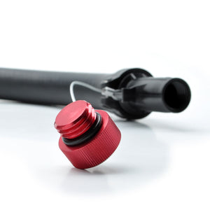 close up of a black hose bender