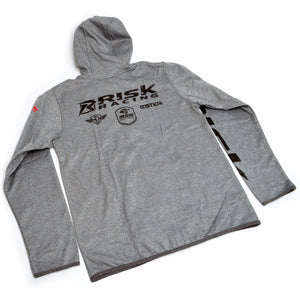 Motocross zipper Hoodie Jacket Gray Risk Racing BACK 2 sq