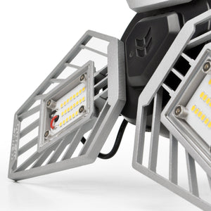Extreme close up of TRiLIGHT Shoplight V2 3-quarter front side view
