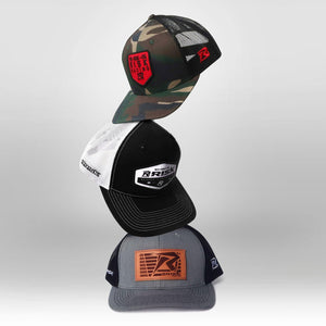 Risk Gray Leather Patch Snapback Trucker Hat - Risk Racing