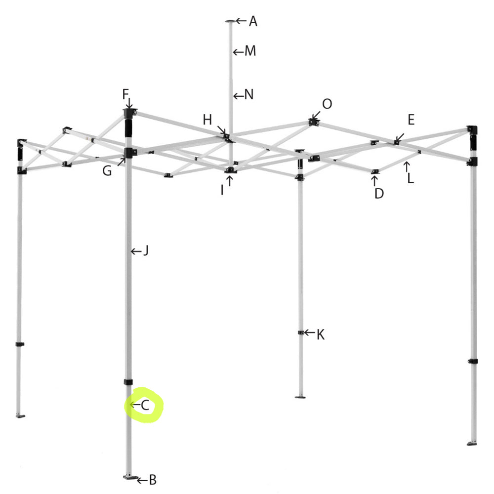 10x10 Risk Canopy Tent Parts Diagram C