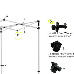 Tent Parts -D- Joint (connects truss bar ends)