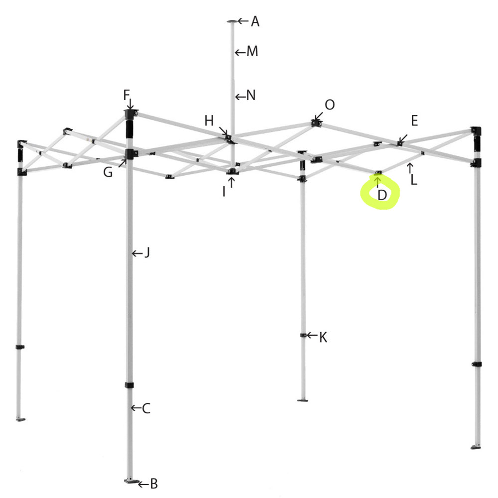 Tent Parts -D- Joint (connects truss bar ends)