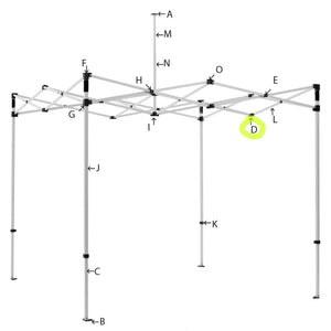 Tent Parts -D- Joint (connects truss bar ends)