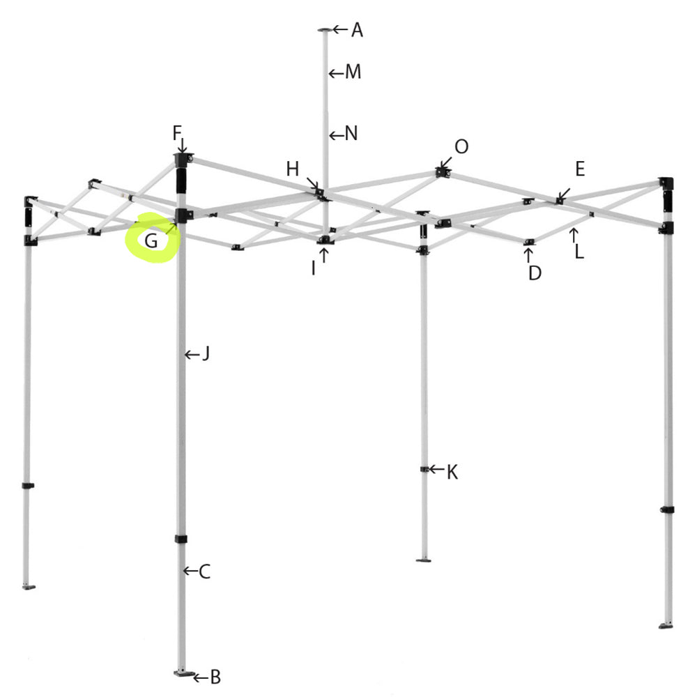 Tent Parts -G- 2-way outer leg slider bracket