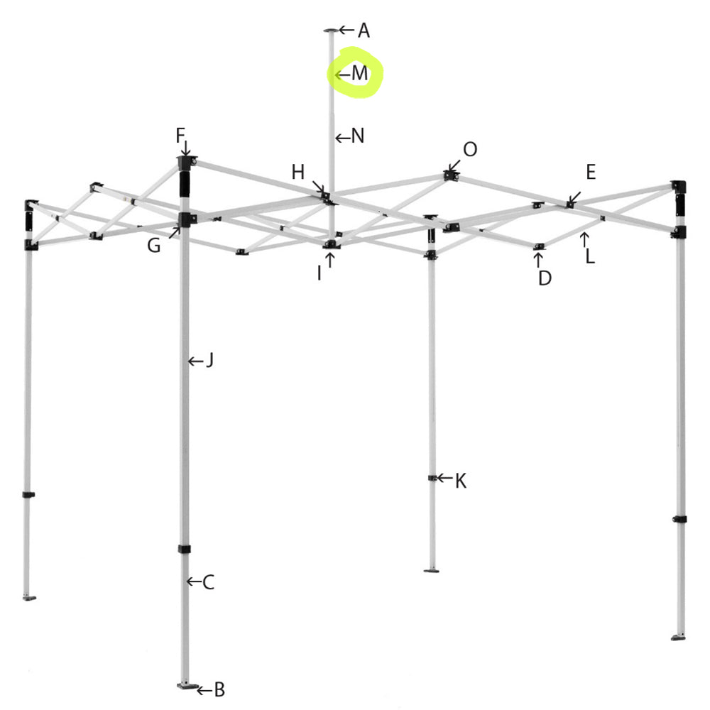 Tent Parts -M- Peak pole upper