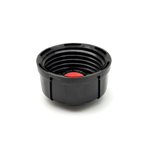 Black and red EZ Jug Cap on a white background