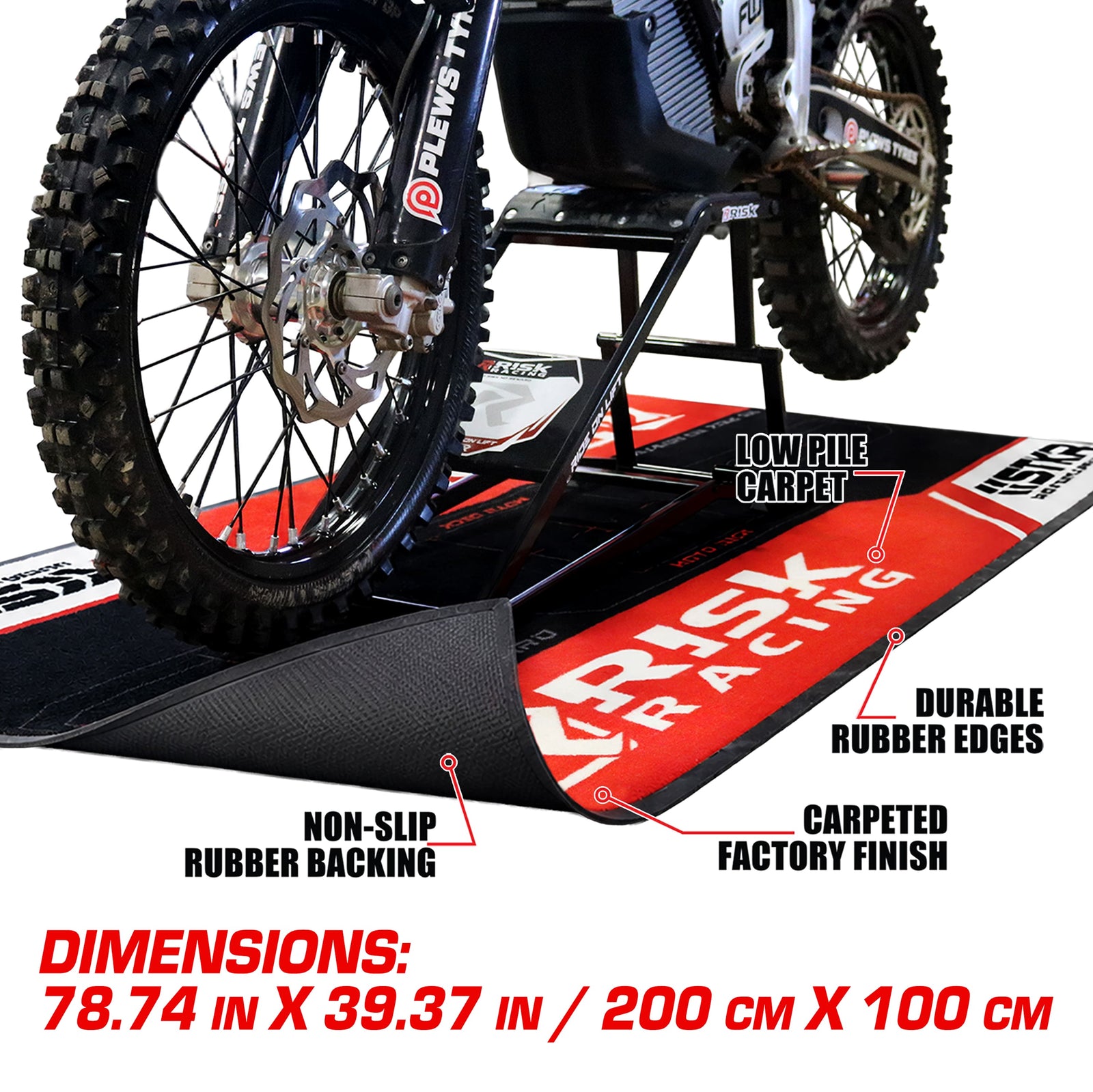 Risk Racing Carpeted Pit Mat, angled product view