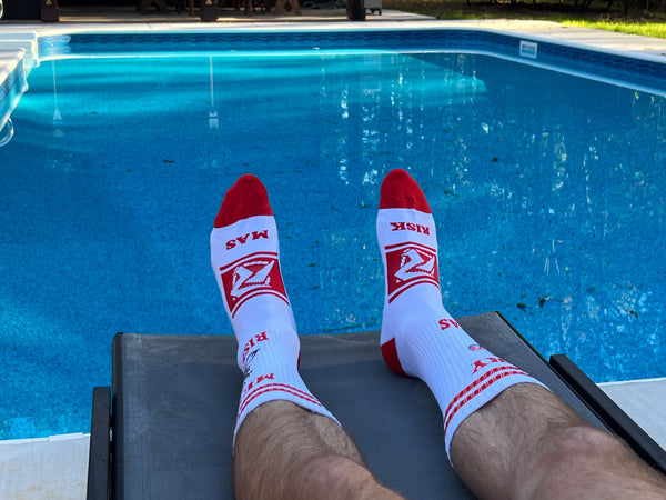 Riskmas socks POV poolside