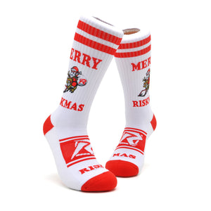 Merry Riskmas - Festive Edition Moto Socks - by RISK RACING