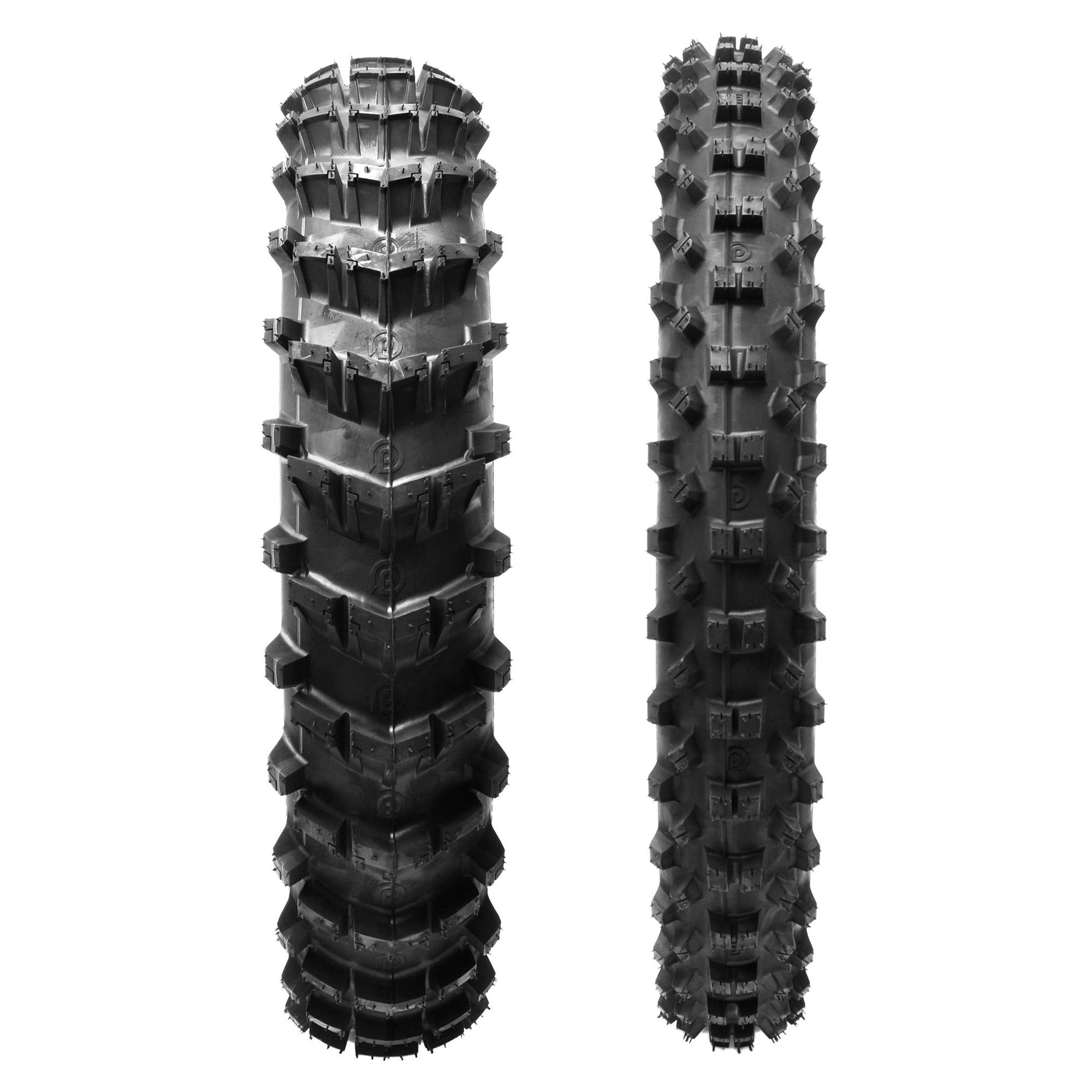 Plews Tyres | Sand Set | MX1 HAWKSTONE Rear & MX2 MATTERLY Font Motocross Tire Bundle - 3/4 view