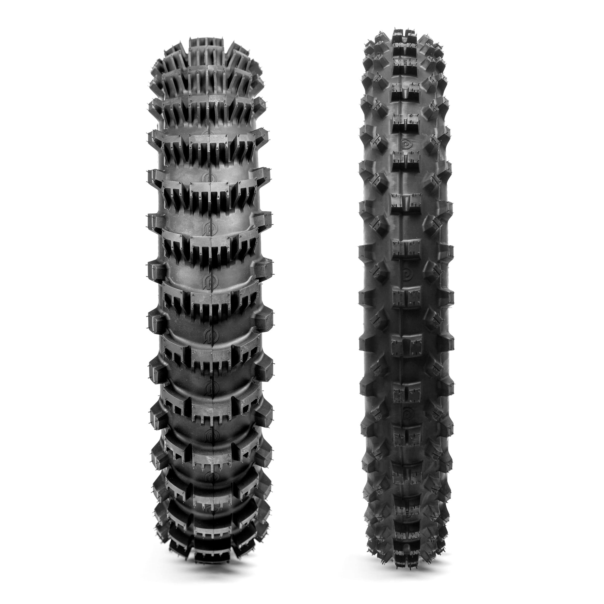 Plews Tyres | Sand Set | MX1 HAWKSTONE Rear & MX2 MATTERLY Font Motocross Tire Bundle - 3/4 view