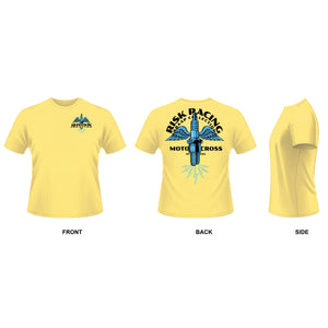Risk Racing's Spark Wings T-Shirt (Front, Back, Side)