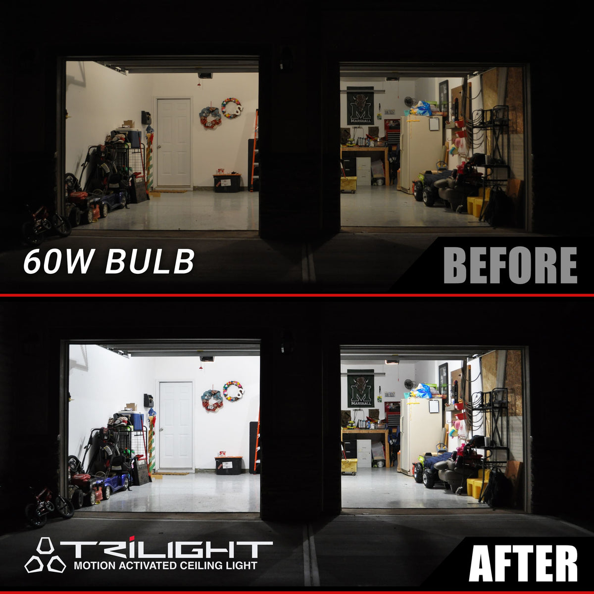 TRiLIGHT - Plafonnier de garage activé par le mouvement