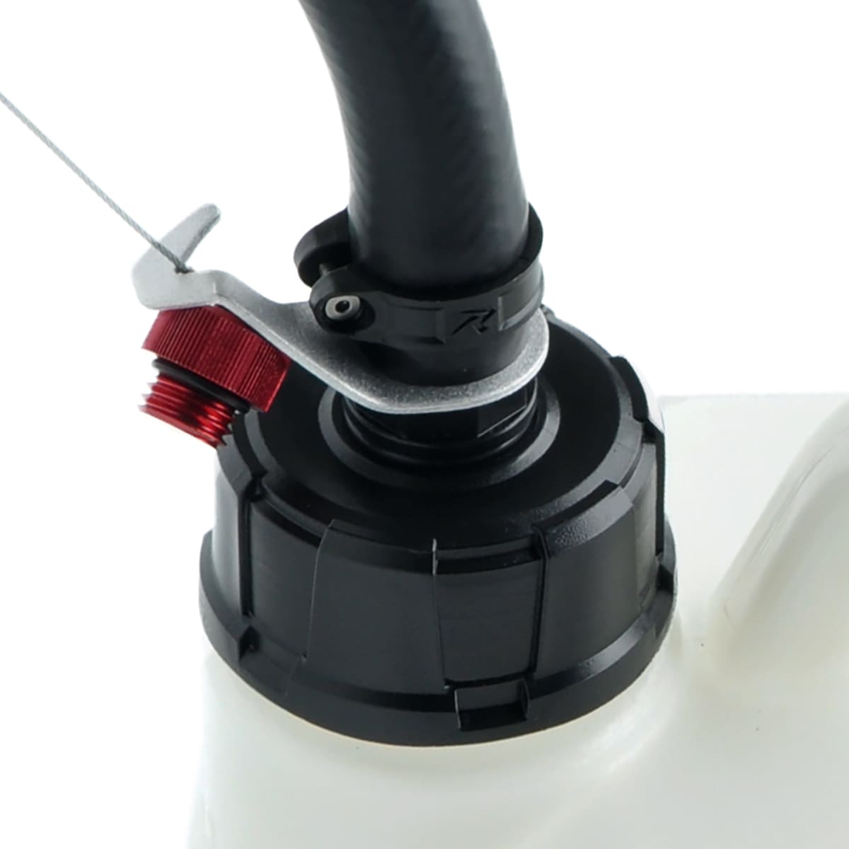 close up of a black hose bender