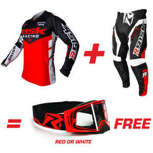 VENTilate V2 Red & Black Jersey, Pants, & MX Goggles Bundle