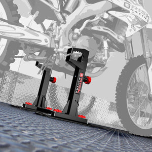 Risk Racing Lock-N-Load Moto Transport System holding dirtbike in trailer