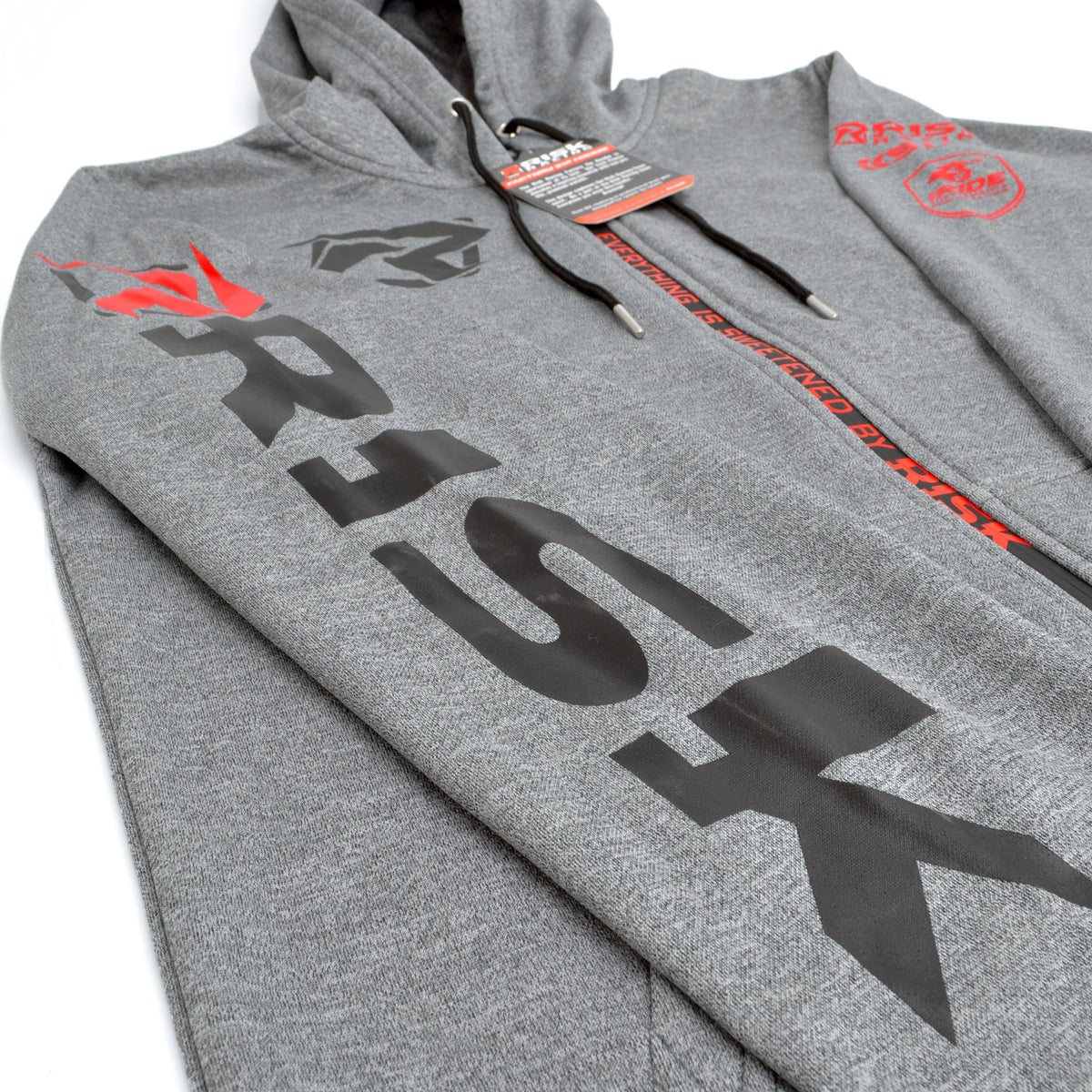 Motocross zipper Hoodie Jacket Gray Risk Racing 1 Detail sq