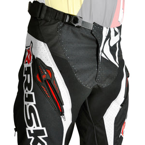 Risk Racing VENTilate V2 Pant - Red/Black - Motocross Riding Gear - Detail Front