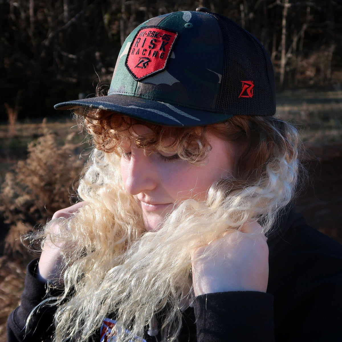 Risk Camo Red Patch Snapback Trucker Hat - Risk Racing