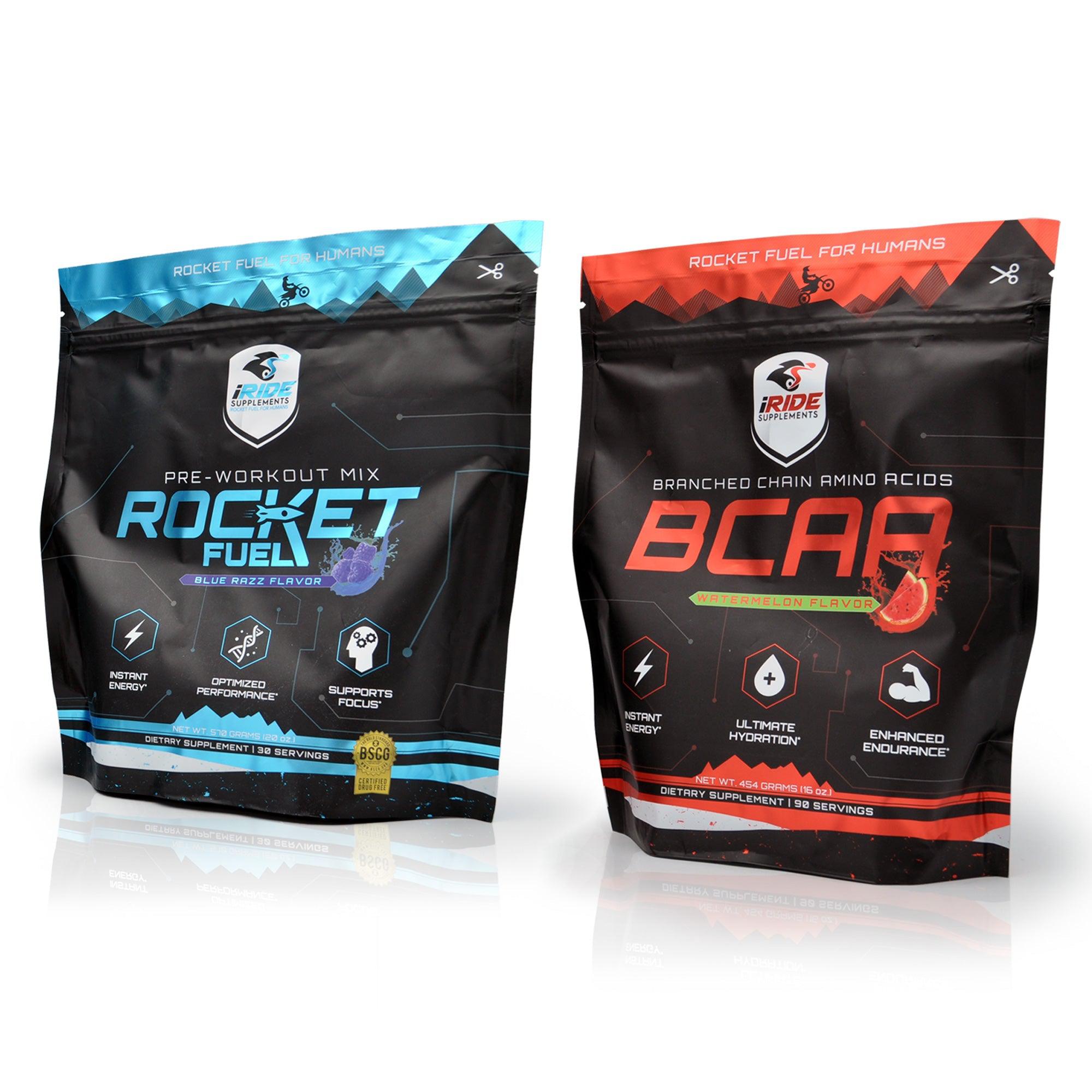 iRide Energy & Endurance Bundle featuring Rocket Fuel and BCAA powder drink mixes