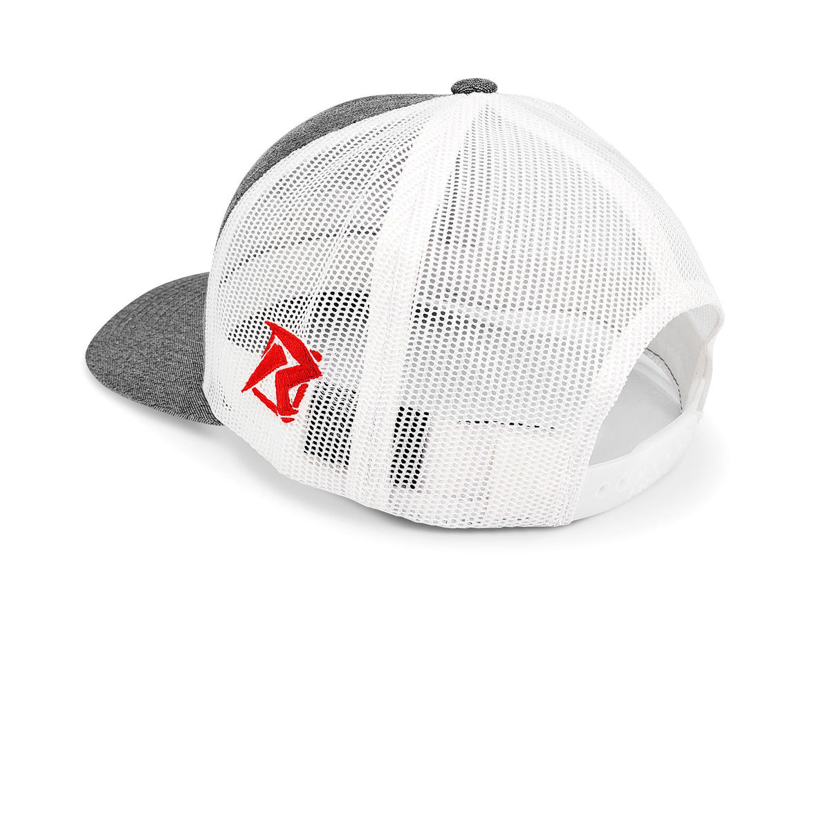 Risk Racing Grey & White Trucker Snapback - Rear